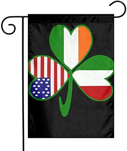 Juchen Italian Irca American Shamrock 12 x 18 inča Dvostrana ukrasna okusna zastava u Dvorištu na otvorenom dvorištu