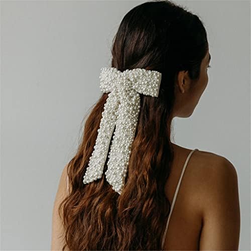 Leige White Pearl Frippin luk vrpca za kosu za kosu Djevojke luk kose vjenčani dodaci za kosu dame frizure (boja: a, veličina