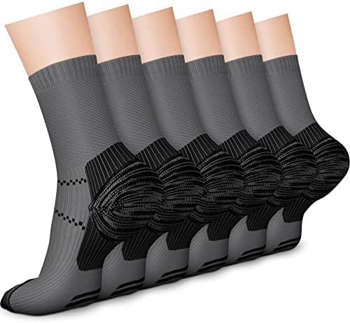 Charmking 6 pari Kompresionirajte čarape za kompresiju za žene i muške cirkulacije 15-20 mmhg najbolje je za cjelodnevnu nošenje medicinske