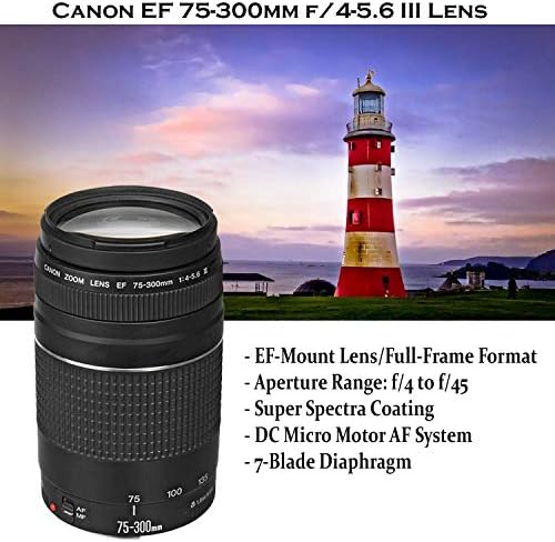 Canon EOS Rebel T7 DSLR kamera sa 18-55mm je II paket sočiva + Canon EF 75-300mm f/4-5.6 III sočivo i 500mm unapred podešeno sočivo