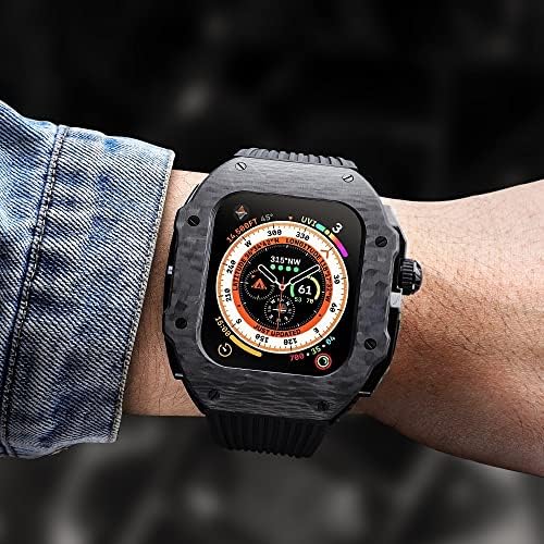 ZEDEVB luksuzni modifikacijski komplet za Apple Watch 8 ultra 49 mm futrola od gumenog remena za fluore za iWatch 8 7 6 5 4 SE 45mm