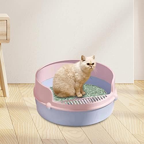 WeiLaiKeQi posuda za nosiljku za mačke toalet sa visokom stranom protiv prskanja izdržljiva posuda za mačje smeće kružnog dizajna