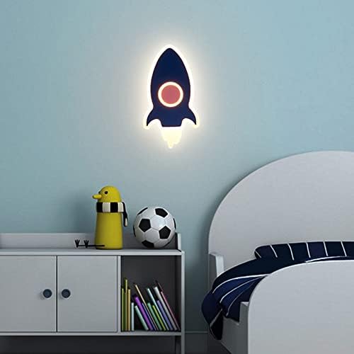 Jadssox moderna raketna zidna Sconce dječija soba LED zidno svjetlo Crtić Dječija spavaća lampa, soba za dječake i djevojčice zidna
