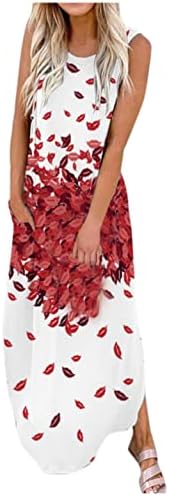 Zpervoba ljetne haljine za žene casual boho rukavac bez rukava cvjetni split maxi haljine sa džepovima