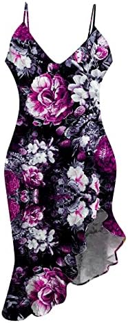 TWGONE haljine za žene 2023 elegantan Wrap V izrez bez rukava sarafan ljetna Flare Tank haljina sa prorezom