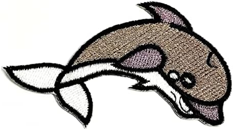Kleenplus 3kom. Grey Dolphin Sew Iron on vezene zakrpe Dolphin slatka plivačka riba crtani modni nalepnici Craft projekti dodatak