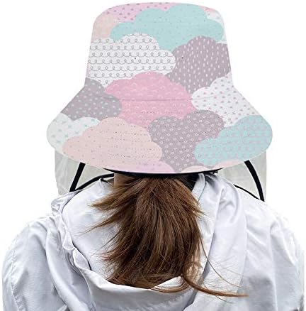 LifeCustomize vizir za ribarski šešir s poklopcem, šareni oblaci zaštitni uzorak kapa ljetna moda sklopivi šešir sa kantom UV zaštita