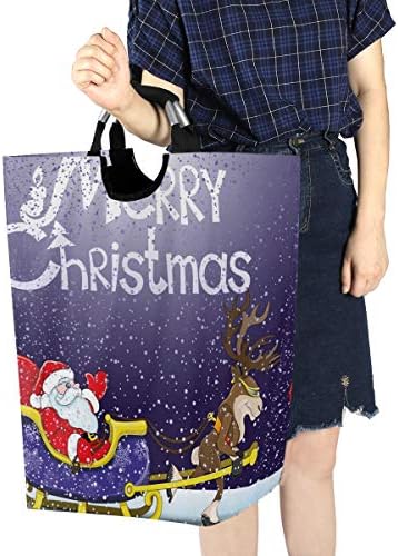 AUUXVA Božić Santa Claus korpa za veš sklopiva tkanina korpa za veš prljava torba korpe za odlaganje pravougaonik sklopivi Organizator