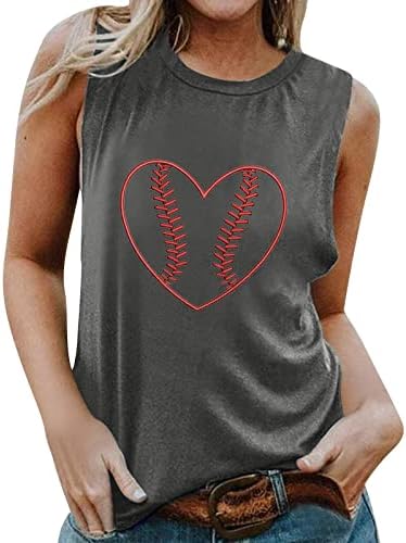 4. jula Tank Tops for Women Workout Exercise Bejzbol štampane majice majice o-izrez prozračne rukave puloveri vrhovi