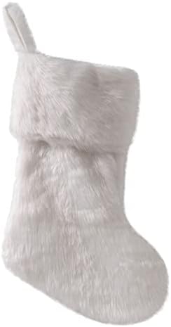 Nizovi za obrta 17 inča Snowy bijele božićne čarape Faux Xmas Božićne čarape Viseći ukrasi bombonske poklon torbe za božićne ukrase