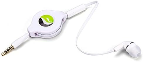 Premium uvlačivi slušalice Mono hands-free-free mic Miclo Single Earbud slušalice za uho [3,5 mm] Bijela za ZTE Zmax Champ - ZTE ZPad
