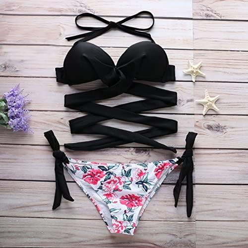 Žene 2 kom bikini setovi Twist Crow Color Block kupaći odijela Cisterna Bikini Set Halter Tie Boide Tie Back Beachwear