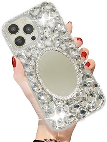Torbica za iPhone 14 pro max, 3D ručno rađeni blagi dijamanti luksuzni iskra zrcalo Case Girls Women Full Crystals Bling Diamond Soft