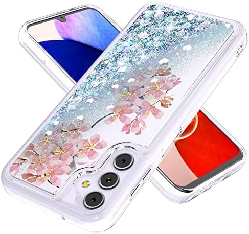 NKASE za Galaxy A14 5G telefon, Samsung A14 5G Case Glitter Sparkle udarnog poklopca Galaxy A14 5G Case Clear Slatka cvjeta cvjeta
