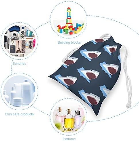 Cartoon Shark Drawstring ruksak Platnena torba za višekratnu upotrebu torba za čuvanje torbica torba za muškarce žene