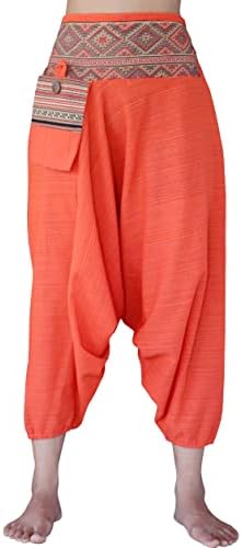 Raanpahmuang Premium Pamuk Yoga Harem, Boho pantalone za žene, sa bočnim džepom, hipi šarge
