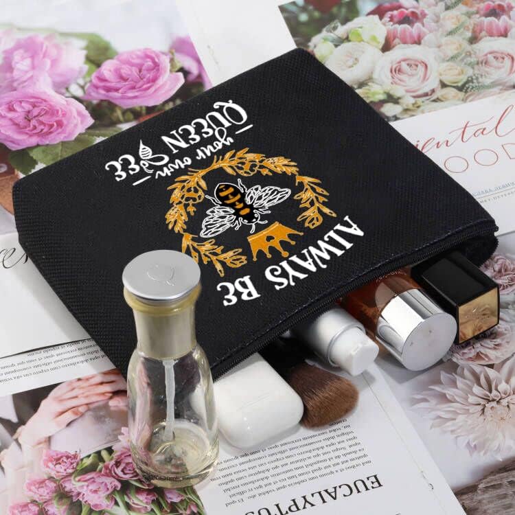CMNIM Bee Gift Queen torba za šminkanje pčelinje kozmetičke torbice Uvijek budite svoj vlastiti poklon za pčelinjeg ljubitelja pčela