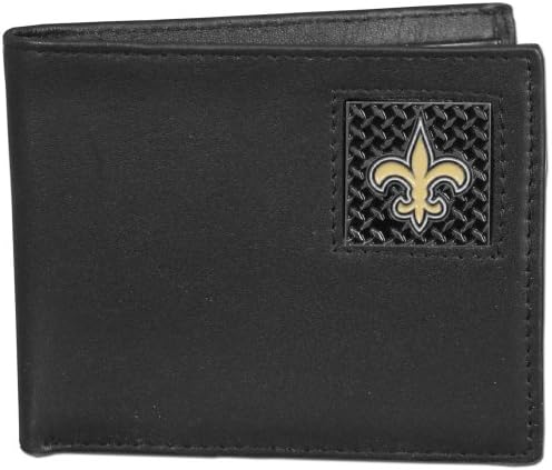 Siskiyou sportski NFL New Orleans Saints koža Gridiron Bi-Fold novčanik, Crna