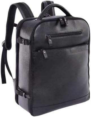 Bennemann | Prava kožna ruksaka kamere sa prelaskom sa 17 trakom za pričvršćivanje prtljaga, zaštite od RFID-a, YKK patent zatvarača,