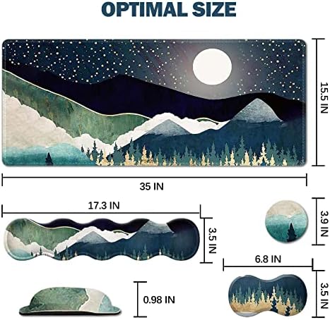 ArtSo nadograđen Prošireni jastučić za miša, tastatura za ručni zglob, nosač za ručne zglobove, velike stabilne gumene osnovne rubove,