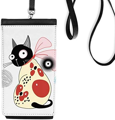 Ljubavnik za životinje Kućni ljubimac Slatki Cat Telefon novčanik torbica Viseće mobilne torbice Crni džep