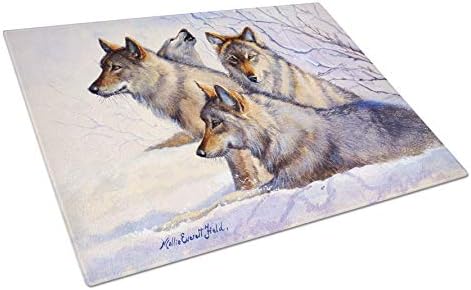 Caroline's Treasures FMF0007LCB Wolves od Mollie field Glass cutting Board velika, dekorativna ploča za sečenje i posluživanje od