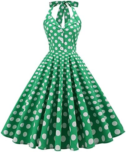 Ženske haljine za zabave britanski stil modni karirani Print 1950-ih Retro Rockabilly Swing haljina kravata Halter Prom Midi haljina