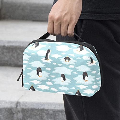 Torbica za nošenje putna torbica torba USB kabl Organizator džepni dodatak Zipper novčanik, Glacier Antarktički životinjski Pingvin