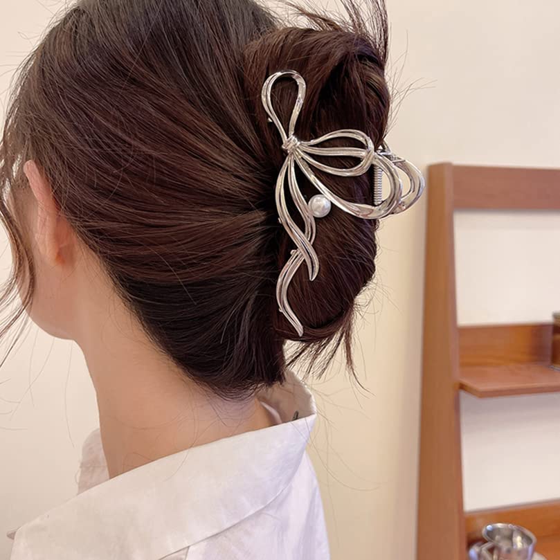 Ženska vrpca dizajn biserna srebrna kandža za kosu Barrettes frizerski kabine dame za kosu za kosu za kosu za kosu za kosu 2564B