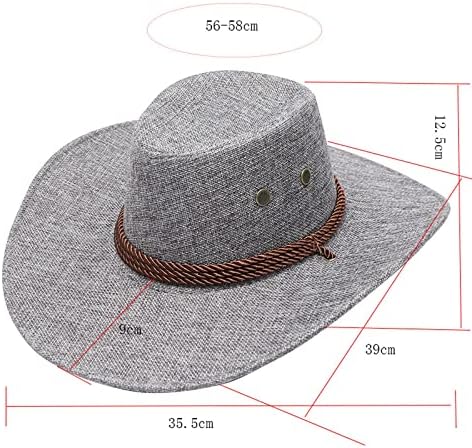 Muški kaubojski šešir 7 1/2 odrasla puna ležerna ljetna zapadna moda kaubojski šešir kaubojski kaubojski šešir za žene iskre