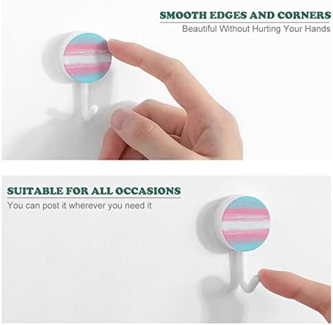 Transgender zastava ljepilo kukice set od 10 okruglih plastičnih kuka bez noktiju zidnih kuka za kuhinju kupatilo kućnog ureda
