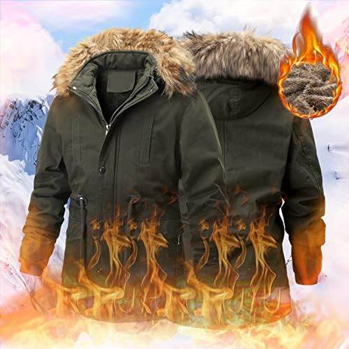 Muški kaputirani kaput prevelizirani zagrijani zagrijavajući struk čvrstog boja, debeli pamučni pamuk zimski džemper Flannel