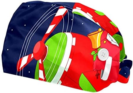 Niaocpwy Crtanic Santa Claus Reindeer Božićna radna kapa s tipkama i duksevima Podesiva kravate za žene za žene