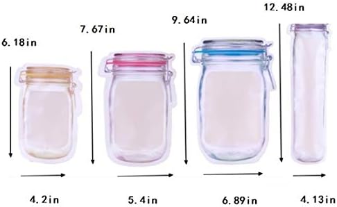 10kom Mason Jar uzorak torba za čuvanje hrane za višekratnu upotrebu prijenosni Stand Up miris dokaz ziplock torbe Snack Saver kontejner