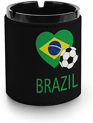 Ljubav Brazil Soccer PU kožne pepeo za pušače Desktop Pušenje pepeo za pepeo Držač pepela za kućni uredski auto ukrasni