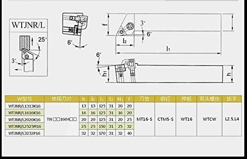 FINCOS YZ66 MTJNR2525M16 vanjski držač alata za okretanje+10kom Tnmg160408-MA Vp15tf umetci