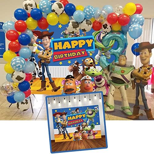 Lxbo pozadina pogodan za Cartoon igračke tema djeca dječak sretan rođendan fotografija pozadina Cartoon Party pozadina torta Tabela