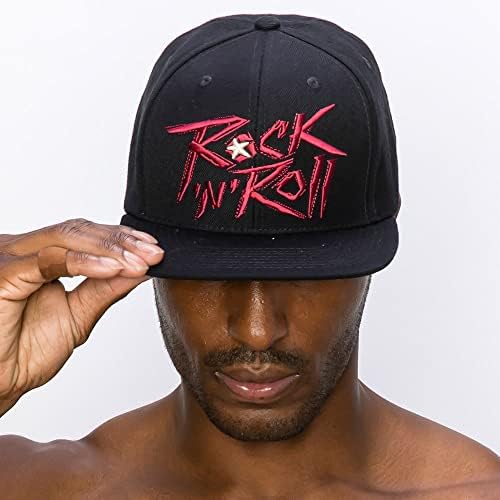 Rock And Roll Swag 3d vez visokog profila Snapback šešir Crni