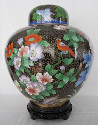 12 Peking Cloizne Creation Urn Kina Stil Spring Bouquet Black - URN za 2