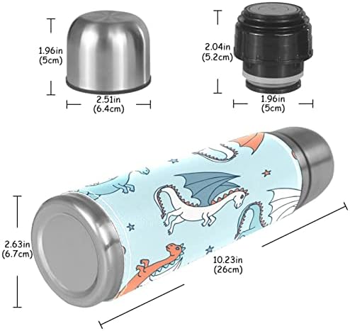 Lilibeely 17 oz Vakuum izolirane nehrđajuće čelične boce za vodu Sportska kavana Putna krigla Fuinu originalna koža omotana BPA besplatno,