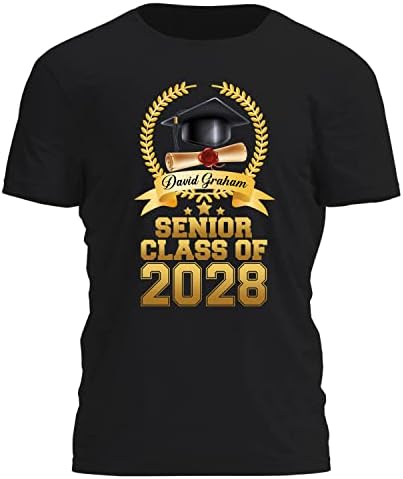 PREZZY personalizovano ime Shirt Senior 2023 Graduate Class of 2023 Matura 23 pokloni za njega njene Žene Muškarci T-Shirt