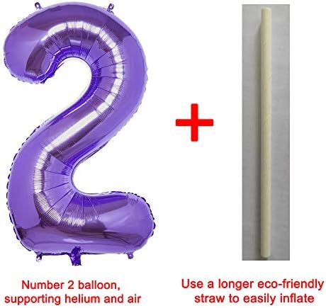 Ljubičasta 2 balona, ​​40 inčna rođendan folija balona ukrasi balona isporučuje helijum mylar digitalni baloni
