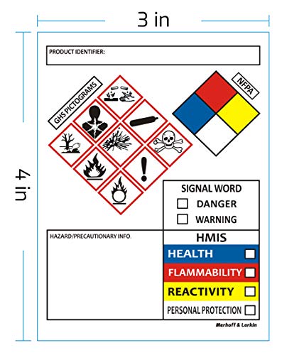 SDS OSHA oznake podataka za hemijsku sigurnost 4 x 3 inča | Roll od 250 MSDS naljepnica sa GHS piktogramima i perforiranim ivicama