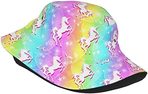 Modna jednoroga kašika kašika Rainbow Galaxy Print Sun Hat Pakirani ljetni uniseks na otvorenom ribar za žene i muškarce