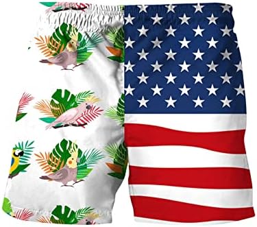 ADSSDQ 4. jula plivajuće kratke hlače za muškarce, ljetna moda Havajska plaža kratke hlače Nezavisnosti Dan Print Vezene ploče