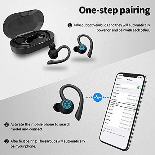 Bežične ušile Bluetooth sportske slušalice sa ušicom, dugo reproduciranje u ušima u ušima, besplatne stereo zvučne slušalice sa HD