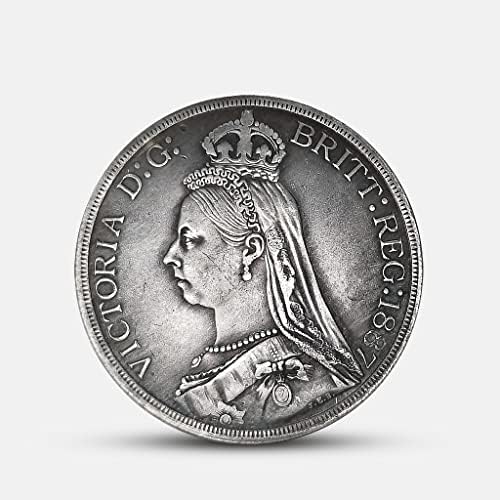 Kraljica Victoria Brončana medalja 1887 Britanska velška zastava Red Dragon Medaljon Antikni srebrni dolar