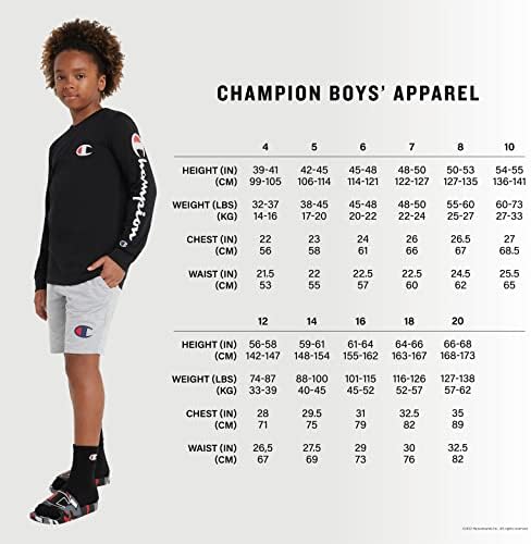 Champion Boys Storys, Atletska kratke hlače za dječake, Lagane kratke hlače za djecu, francuski Terry, 8