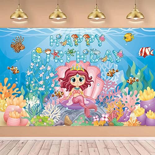 Ocean Happy Birthday Banner, pod morem rođendanski ukrasi za dječiju zabavu, tropska riba okean tema Rođendanska fotografija pozadina
