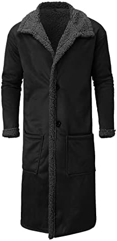 Beuu Fleece Long Cardigan kaput za muške, otvoreni prednji gumb Tunički vuneni kaputi Fluffy zimska topla gornja odjeća